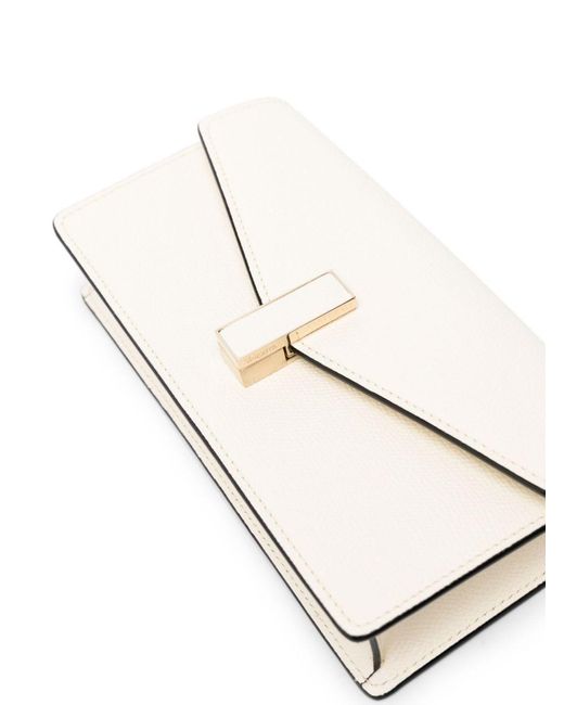 Valextra Natural Iside Leather Clutch
