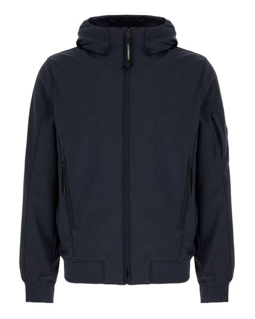 C P Company Blue Hooded Zip-Fastening Jacket for men