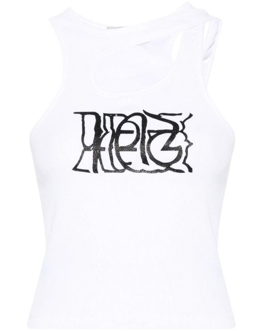 OTTOLINGER White Sleeveless Ribbed Cotton Crop-top