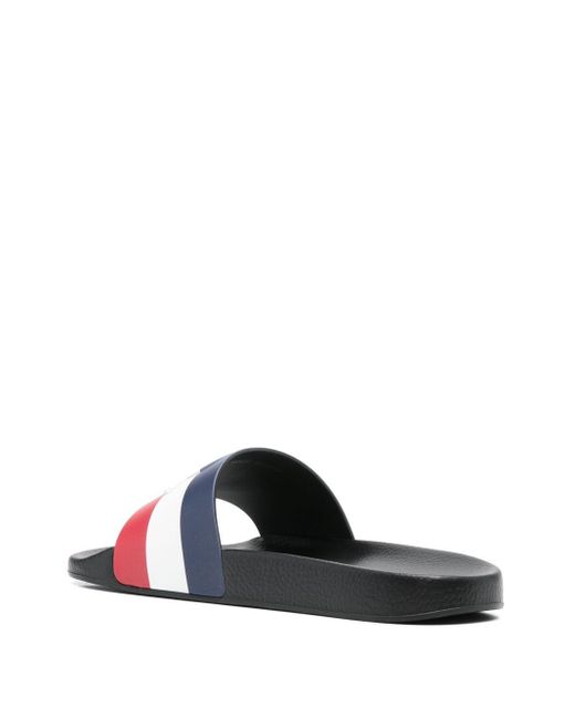 Moncler White Logo Slipper for men