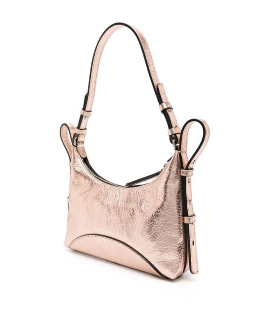 Zanellato Pink Metallic Leather Shoulder Bag