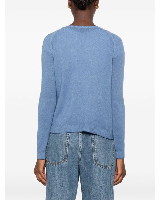Base London Blue Wool And Cashmere Crewneck Sweater