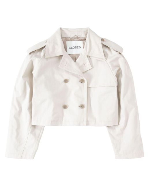 Closed White Cotton Cropped Trench