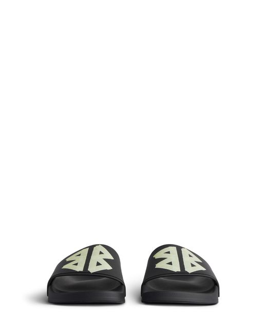 Balenciaga Black Logo Pool Slides for men