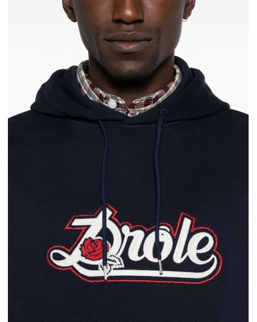 Drole de Monsieur Blue Hoodie With Logo for men