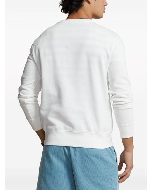 Polo Ralph Lauren White Teddy Bear Print Sweatshirt for men