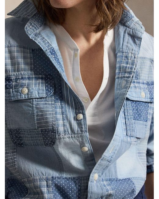 Polo Ralph Lauren Blue Shirt With Patches for men