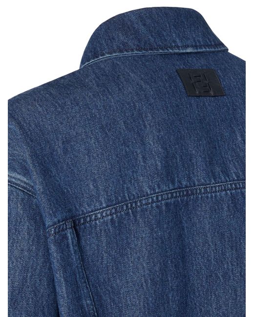 Fendi Blue Jacket Over Inside Zucca for men