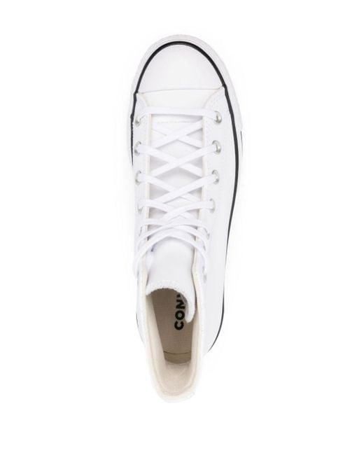 Converse White Chuck Taylor Leather Platform Sneakers
