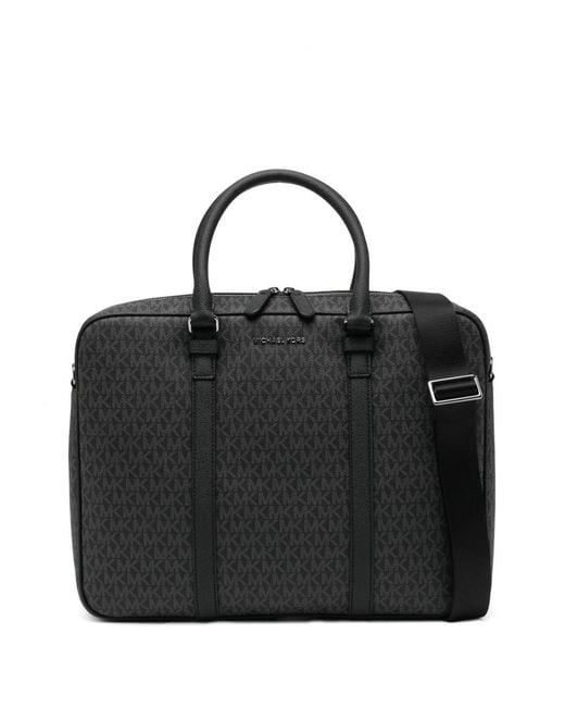 Michael Kors Black Hand Briefcase With Logo Hudson for men