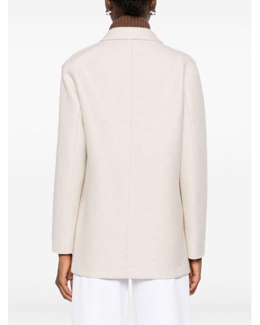 Harris Wharf London White Wool Double-Breasted Coat
