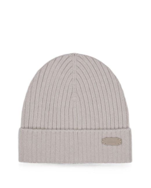 Brioni Gray Cashmere Beanie for men