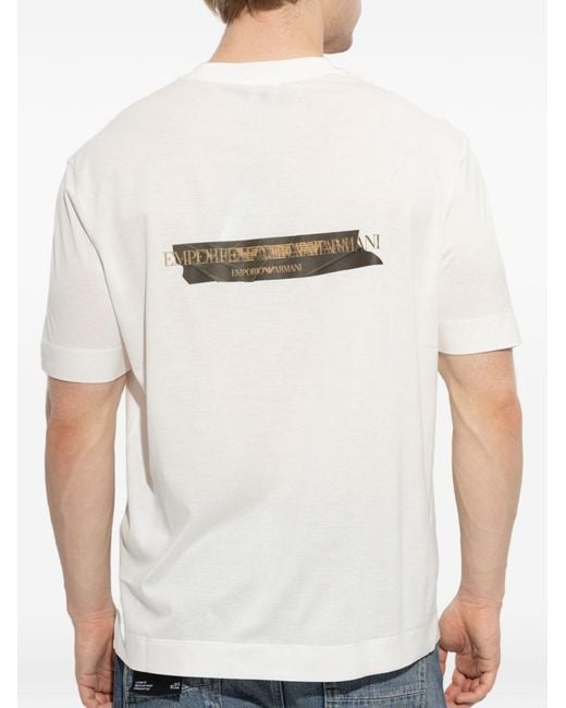 Emporio Armani White Logo T-Shirt for men