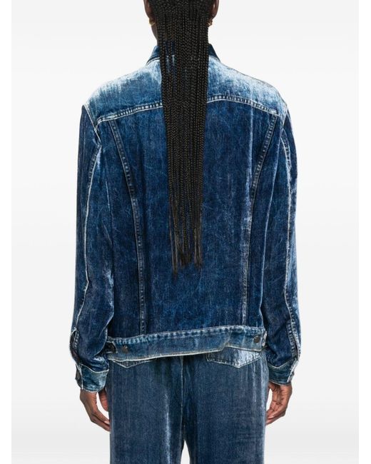 Pierre Louis Mascia Blue Denim Print Jacket