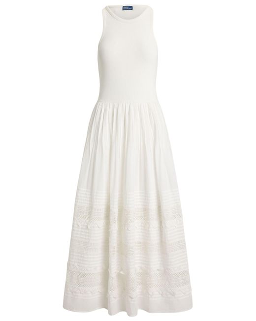Polo Ralph Lauren White Lace-Trim Dress