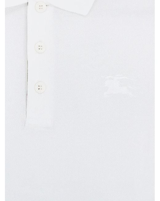 Burberry White Jersey Polo Shirt for men