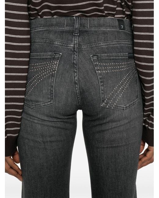 7 For All Mankind Gray Dojo Jeans With Studs