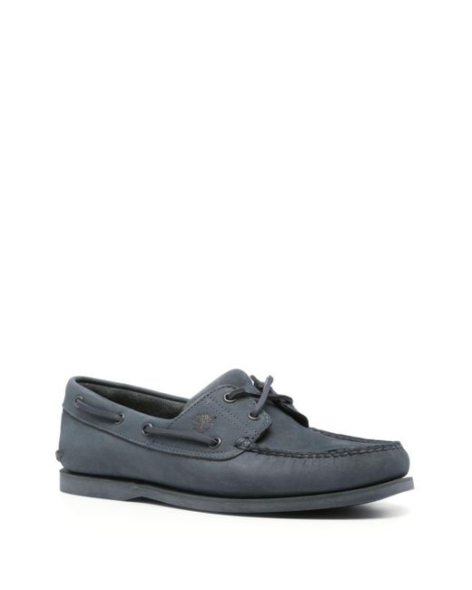 Timberland Gray Classic Leather Boat Shoes for men