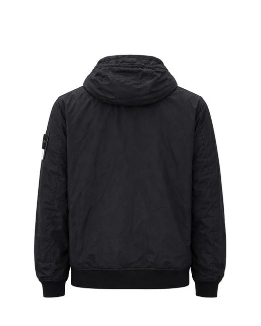 Stone Island Black Logo Nylon Blouson Jacket for men