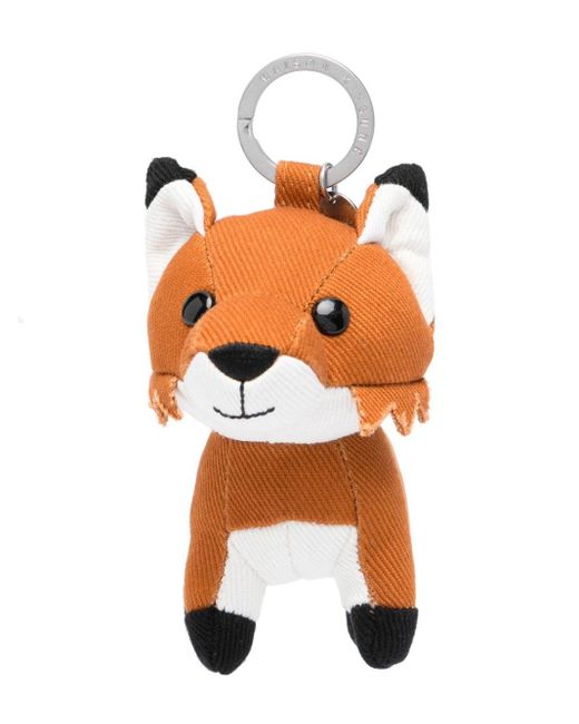 Maison Kitsuné Orange Fox-motif Keyring