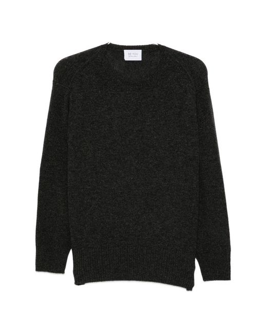 Be You Black Cashmere Crewneck Sweater