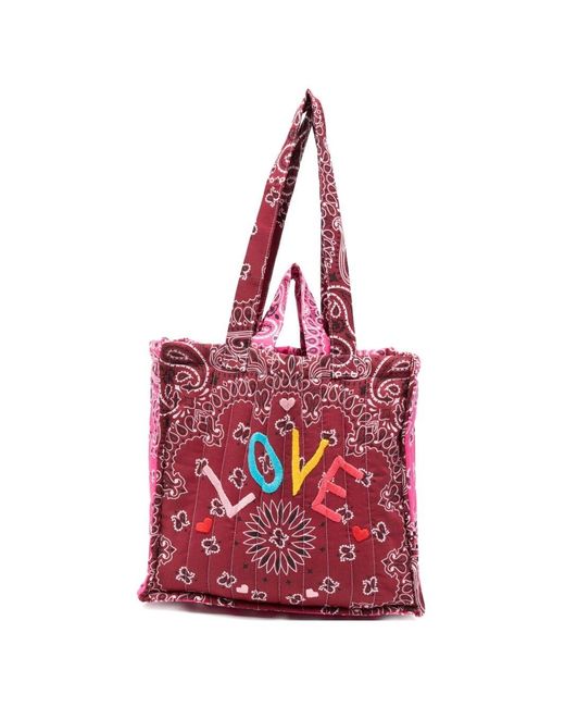 Call it By Your Name Red Cotton Medium Cabas Bag