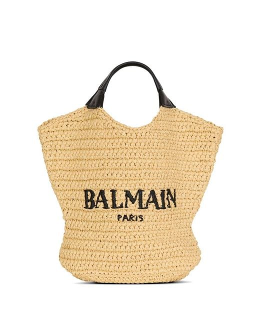 Balmain Metallic Crochet Mini Cabas Bag