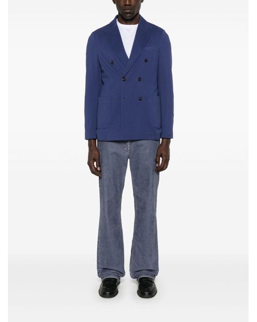 Circolo 1901 Blue Cotton Double-Breasted Jacket for men