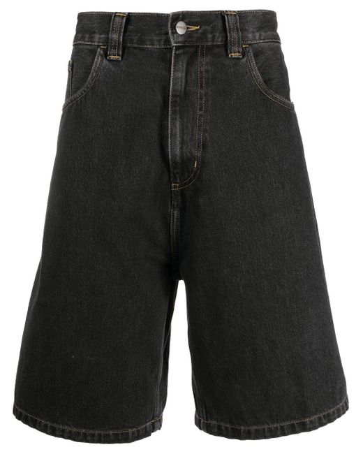 Carhartt Black Logo-patch Wide-leg Denim Shorts for men