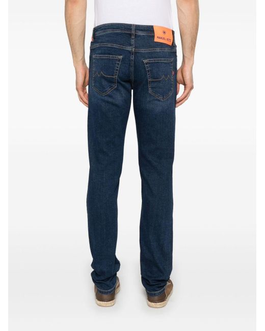 Manuel Ritz Blue Jeans With Logo Application for men