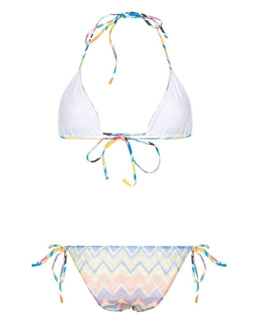 MISSONI BEACHWEAR White Triangle Bikini Set