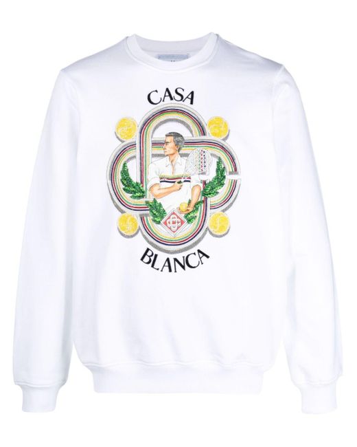 Casablancabrand White Cotton Sweatshirt for men