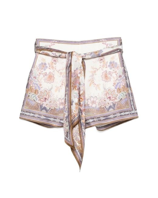 Zimmermann Red Luna Linen Shorts