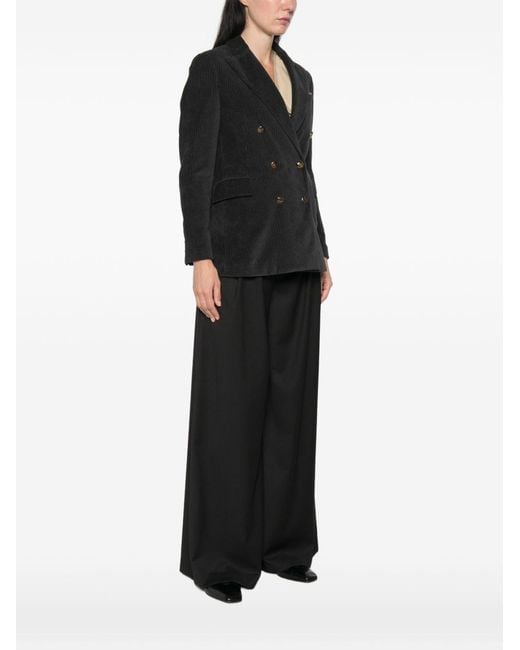 Circolo 1901 Black Cotton Double-Breasted Jacket