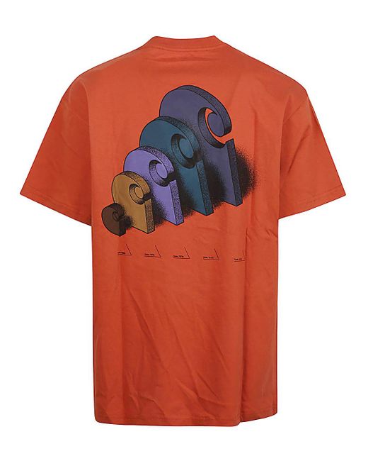 Carhartt Orange Logo Organic Cotton T-Shirt for men