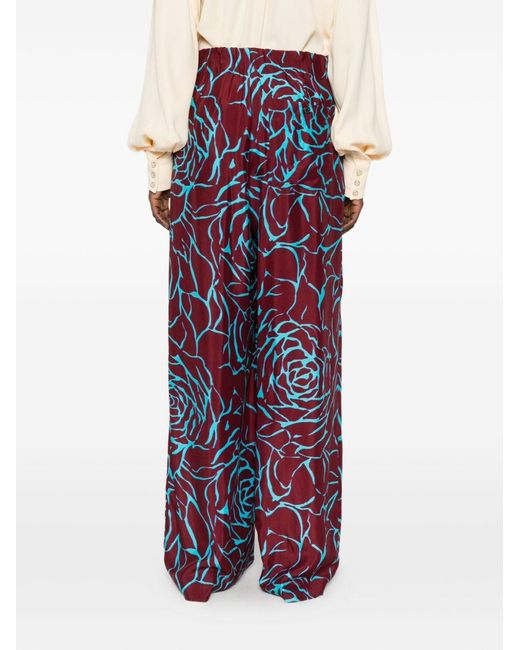 Dries Van Noten Purple Pila Wide-Leg Trousers