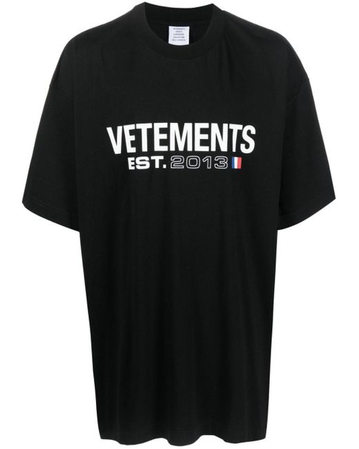 T-shirt in cotone di Vetements in Black da Uomo