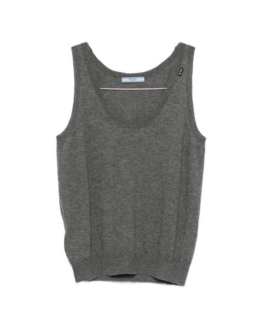 Prada Gray Cashmere Tank Top