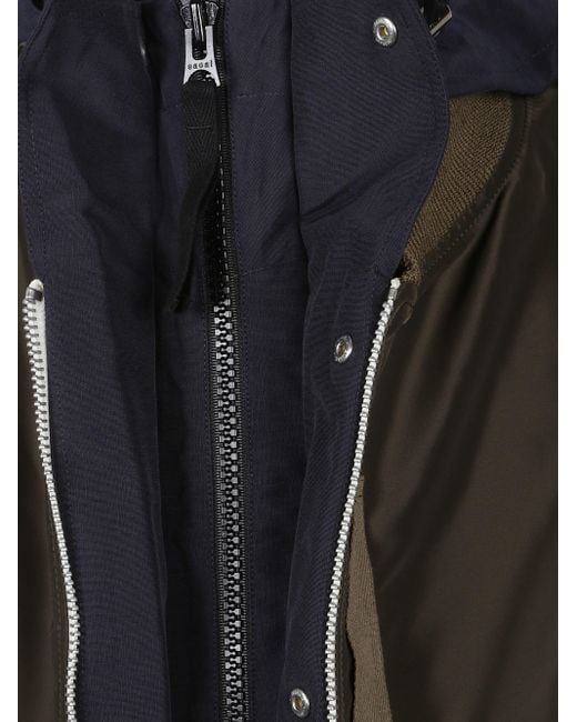 Sacai Black Nylon Bomber Jacket for men
