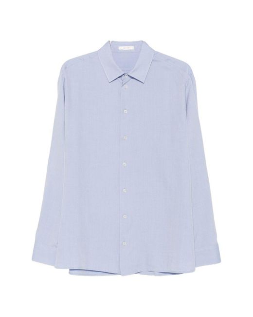 The Row White Paxon Long-Sleeve Button-Up Shirt for men