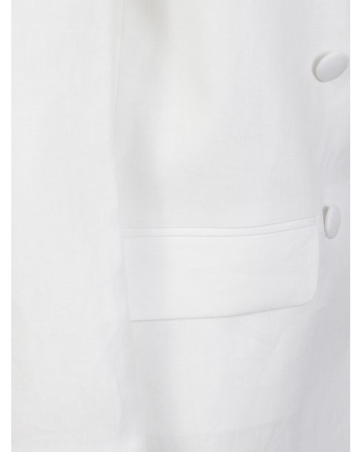 ACTUALEE White Double-Breasted Blazer