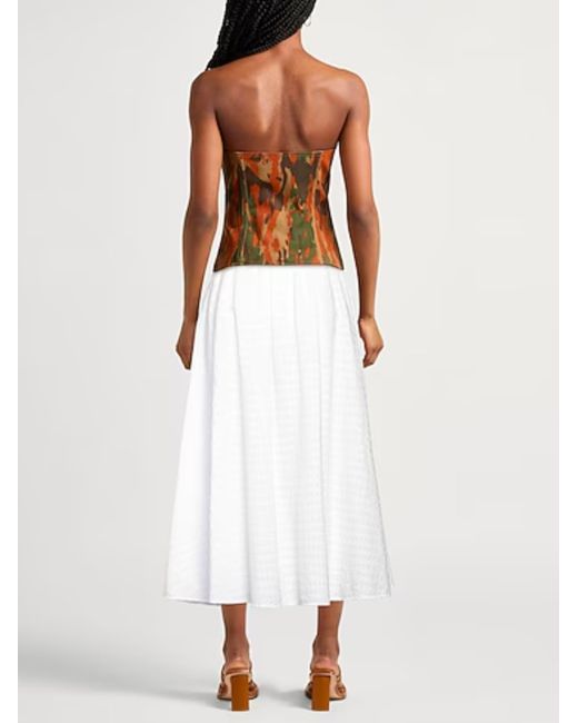 MSGM White Midi Skirt