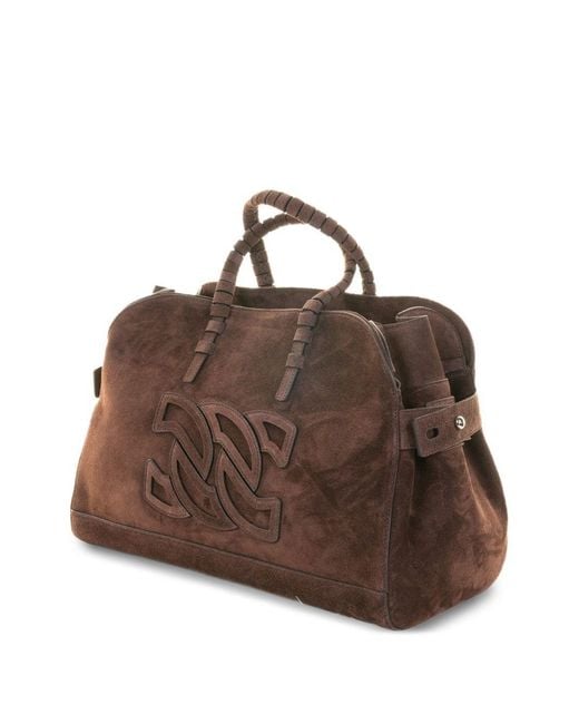 Casadei Brown Park Avenue Leather Tote Bag