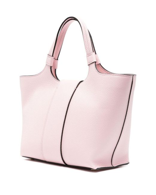 Roger Vivier Pink Grand Vivier Choc Mini Leather Tote Bag