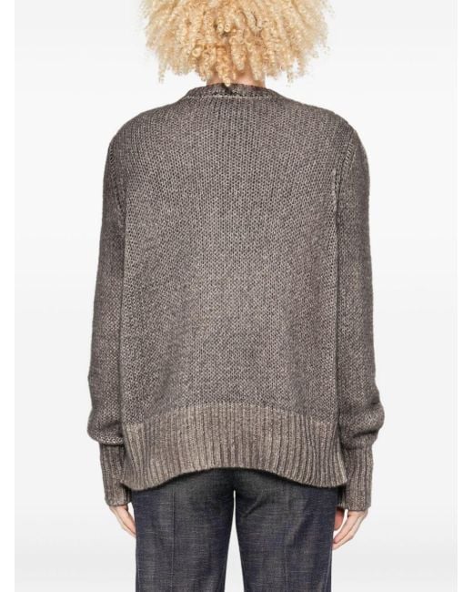 Avant Toi Gray Cashmere Crewneck Pullover