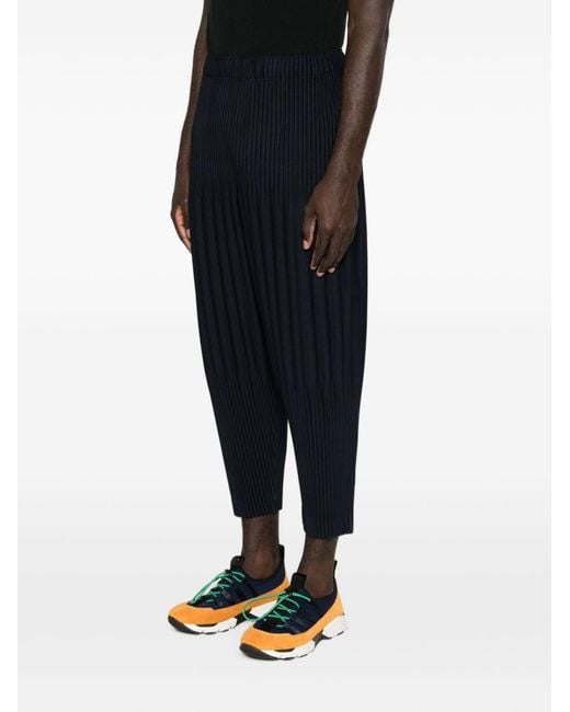 Homme Plissé Issey Miyake Blue Pleated Trousers for men