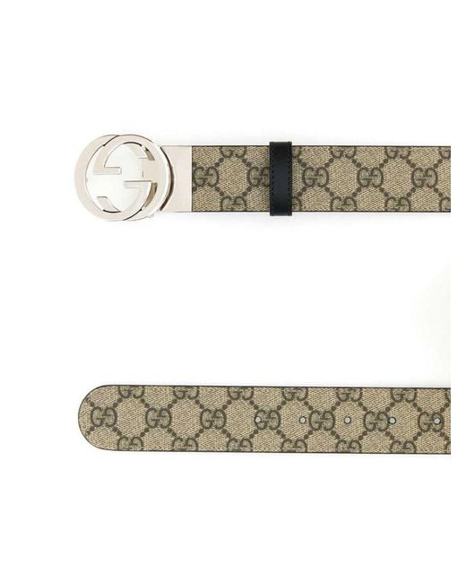 Gucci Black Gg Interlocking Reversible Belt for men