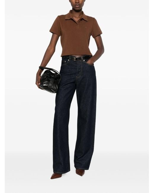 Saint Laurent Brown Cotton Polo Shirt