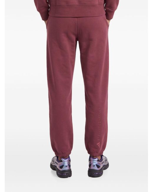 Adidas By Stella McCartney Red Logo Cotton Blend Trousers