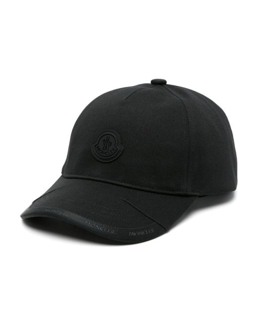 Moncler Black Logo-patch Cotton Cap for men